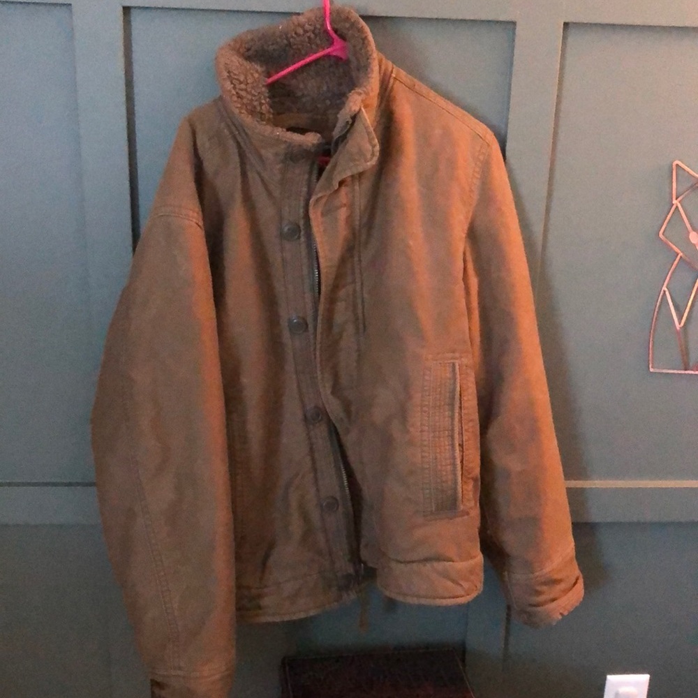 Green fleece lined Abercrombie Adirondack coat